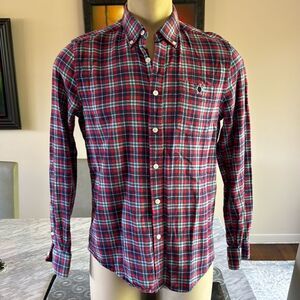 Simply Southern red/blue plaid button down flannel shirt. Medium.